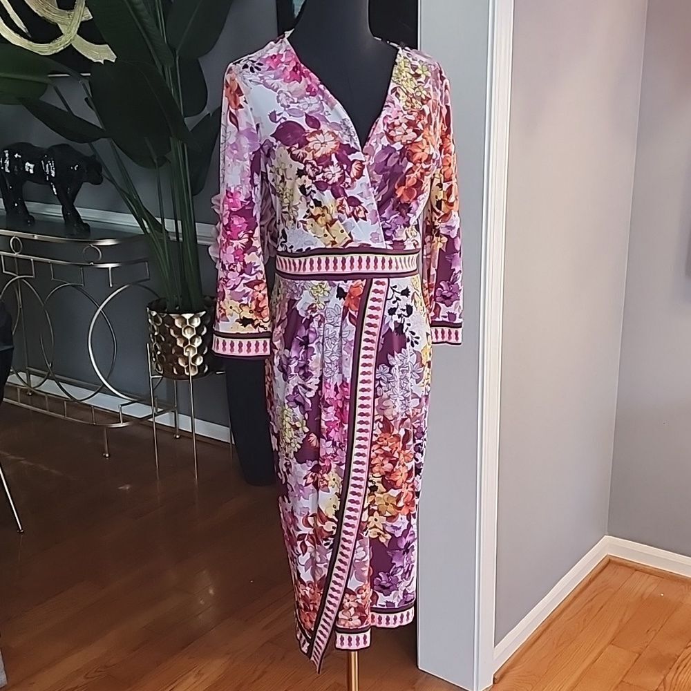 Eci faux wrap dress sz 6 - Picture 3 of 7